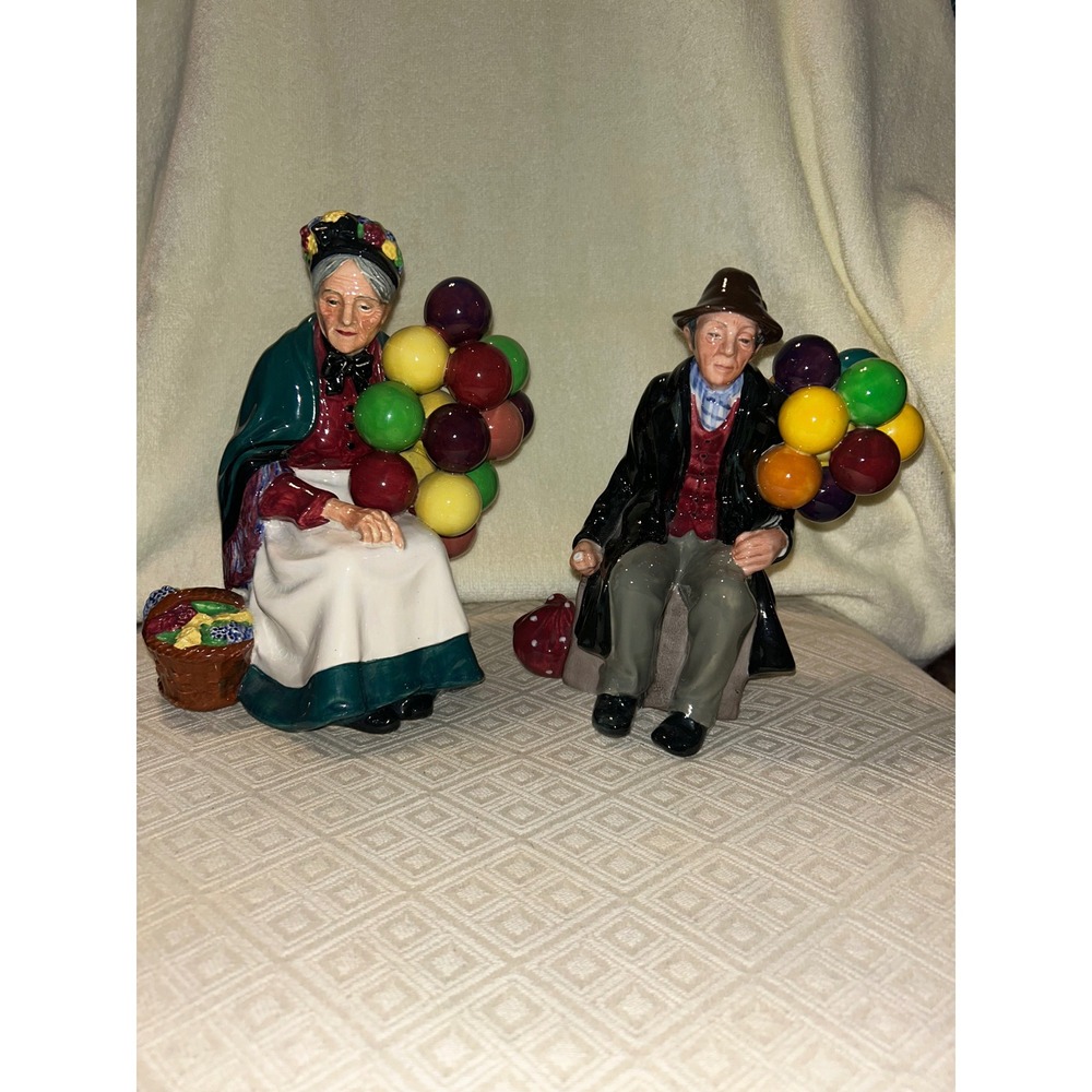 Royal Doulton The Old Balloon Seller Woman The Balloon Man Figurines Porcelain